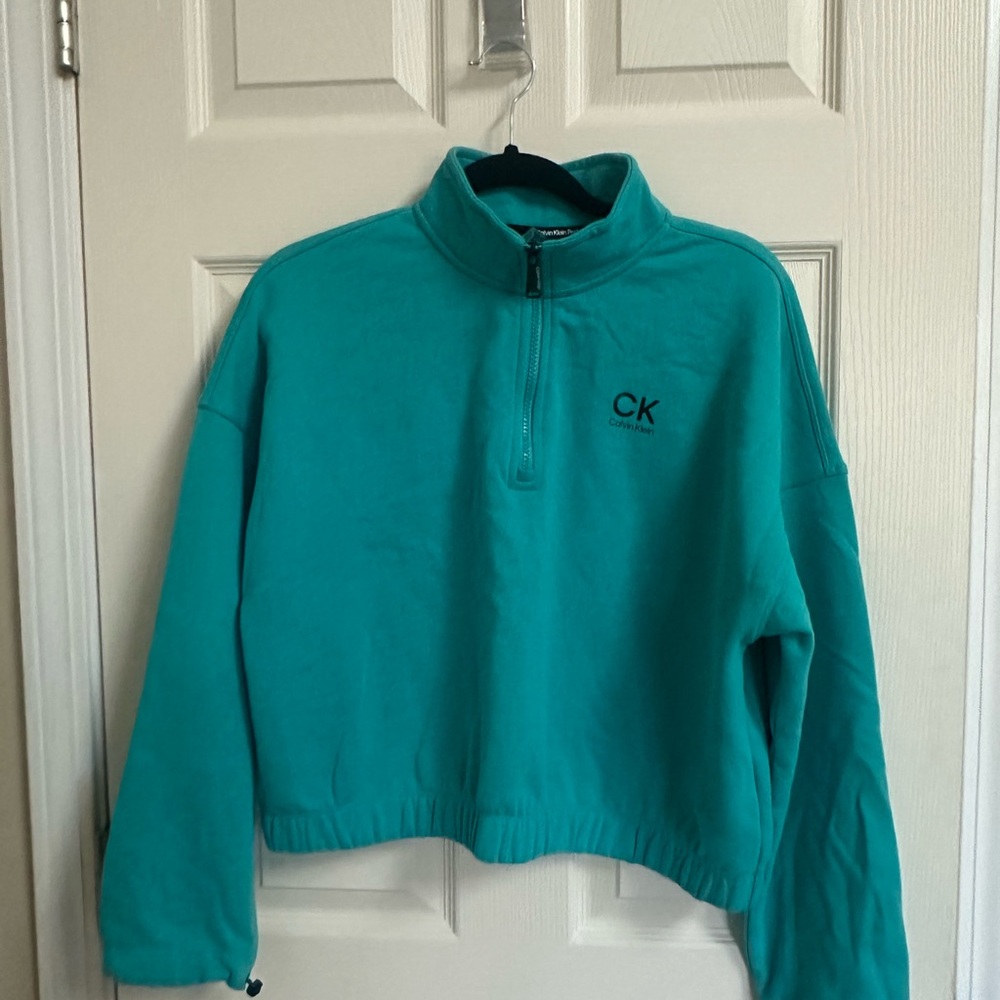 Calvin Klein Performance Teal 1/4 Zip sweatshirt